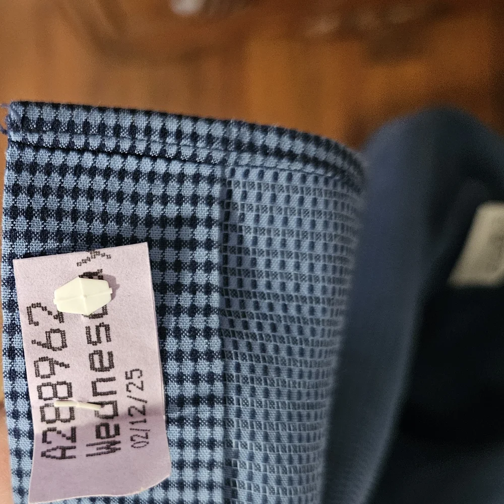 BEN SHERMAN mens skim-fit stretch dress shirt SIZE 17x35 COLOR BLUE LXL15 - Picture 15 of 15